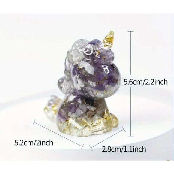 New!  Crushed Genuine Crystal Stone and Resin, Unicorn Fluorite - Picture 2 of 2